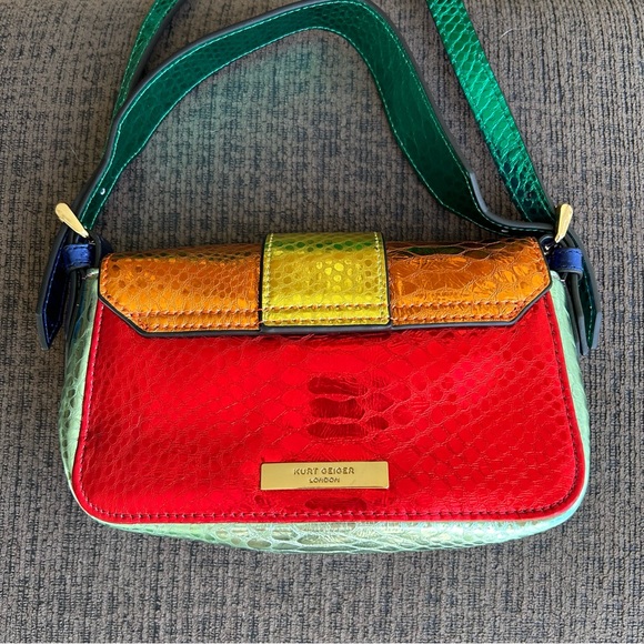 KURT GEIGER Metallic Colorblock Leather 20 Mini Convertible Bag LIKE NEW - Picture 6 of 17
